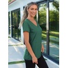 image:imageAUTOMET Womens Short Sleeve TShirts V Neck Summer Tops Basic Tees 2026Darkgreen