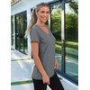 image:imageAUTOMET Womens Short Sleeve TShirts V Neck Summer Tops Basic Tees 2026Darkgrey