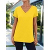 image:imageAUTOMET Womens Short Sleeve TShirts V Neck Summer Tops Basic Tees 2026Ginger