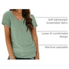 image:imageAUTOMET Womens Short Sleeve TShirts V Neck Summer Tops Basic Tees 2026Green