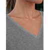 image:imageAUTOMET Womens Short Sleeve TShirts V Neck Summer Tops Basic Tees 2026Grey