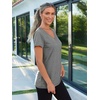 image:imageAUTOMET Womens Short Sleeve TShirts V Neck Summer Tops Basic Tees 2026Grey