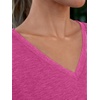 image:imageAUTOMET Womens Short Sleeve TShirts V Neck Summer Tops Basic Tees 2026Hotpink