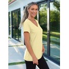 image:imageAUTOMET Womens Short Sleeve TShirts V Neck Summer Tops Basic Tees 2026Light Apricot
