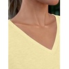 image:imageAUTOMET Womens Short Sleeve TShirts V Neck Summer Tops Basic Tees 2026Light Apricot