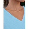 image:imageAUTOMET Womens Short Sleeve TShirts V Neck Summer Tops Basic Tees 2026Lightblue