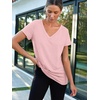 image:imageAUTOMET Womens Short Sleeve TShirts V Neck Summer Tops Basic Tees 2026Lightpink