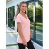 image:imageAUTOMET Womens Short Sleeve TShirts V Neck Summer Tops Basic Tees 2026Lightpink
