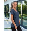 image:imageAUTOMET Womens Short Sleeve TShirts V Neck Summer Tops Basic Tees 2026Navy