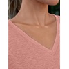 image:imageAUTOMET Womens Short Sleeve TShirts V Neck Summer Tops Basic Tees 2026Pink