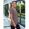 image:imageAUTOMET Womens Short Sleeve TShirts V Neck Summer Tops Basic Tees 2026Taupe