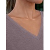 image:imageAUTOMET Womens Short Sleeve TShirts V Neck Summer Tops Basic Tees 2026Taupe