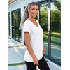 image:imageAUTOMET Womens Short Sleeve TShirts V Neck Summer Tops Basic Tees 2026White