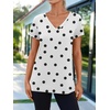 image:imageAUTOMET Womens Short Sleeve TShirts V Neck Summer Tops Basic Tees 2026White Dots