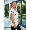 image:imageAUTOMET Womens Short Sleeve TShirts V Neck Summer Tops Basic Tees 2026White Dots