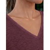 image:imageAUTOMET Womens Short Sleeve TShirts V Neck Summer Tops Basic Tees 2026Wine Red