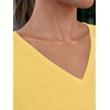 image:imageAUTOMET Womens Short Sleeve TShirts V Neck Summer Tops Basic Tees 2026Yellow
