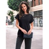 image:imageAUTOMET Womens Short Sleeve Tops Fall Shirts 2026 Lightweight SweaterBlack