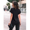image:imageAUTOMET Womens Short Sleeve Tops Fall Shirts 2026 Lightweight SweaterBlack