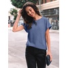 image:imageAUTOMET Womens Short Sleeve Tops Fall Shirts 2026 Lightweight SweaterBlue