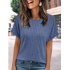 image:imageAUTOMET Womens Short Sleeve Tops Fall Shirts 2026 Lightweight SweaterBlue