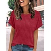 image:imageAUTOMET Womens Short Sleeve Tops Fall Shirts 2026 Lightweight SweaterBright Red