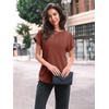 image:imageAUTOMET Womens Short Sleeve Tops Fall Shirts 2026 Lightweight SweaterBrown