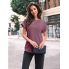 image:imageAUTOMET Womens Short Sleeve Tops Fall Shirts 2026 Lightweight SweaterBurgundy