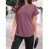 image:imageAUTOMET Womens Short Sleeve Tops Fall Shirts 2026 Lightweight SweaterBurgundy