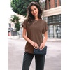 image:imageAUTOMET Womens Short Sleeve Tops Fall Shirts 2026 Lightweight SweaterChocolate Brown