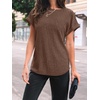 image:imageAUTOMET Womens Short Sleeve Tops Fall Shirts 2026 Lightweight SweaterChocolate Brown