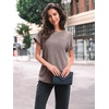 image:imageAUTOMET Womens Short Sleeve Tops Fall Shirts 2026 Lightweight SweaterCoffee