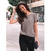 image:imageAUTOMET Womens Short Sleeve Tops Fall Shirts 2026 Lightweight SweaterCoffee