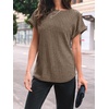 image:imageAUTOMET Womens Short Sleeve Tops Fall Shirts 2026 Lightweight SweaterCoffee Brown
