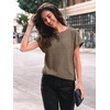 image:imageAUTOMET Womens Short Sleeve Tops Fall Shirts 2026 Lightweight SweaterCoffee Brown