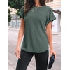 image:imageAUTOMET Womens Short Sleeve Tops Fall Shirts 2026 Lightweight SweaterGreen