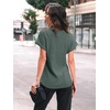 image:imageAUTOMET Womens Short Sleeve Tops Fall Shirts 2026 Lightweight SweaterGreen