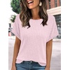 image:imageAUTOMET Womens Short Sleeve Tops Fall Shirts 2026 Lightweight SweaterPink
