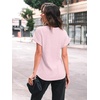image:imageAUTOMET Womens Short Sleeve Tops Fall Shirts 2026 Lightweight SweaterPink