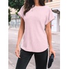 image:imageAUTOMET Womens Short Sleeve Tops Fall Shirts 2026 Lightweight SweaterPink