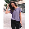 image:imageAUTOMET Womens Short Sleeve Tops Fall Shirts 2026 Lightweight SweaterPurple