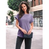 image:imageAUTOMET Womens Short Sleeve Tops Fall Shirts 2026 Lightweight SweaterPurple