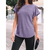 image:imageAUTOMET Womens Short Sleeve Tops Fall Shirts 2026 Lightweight SweaterPurple