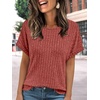 image:imageAUTOMET Womens Short Sleeve Tops Fall Shirts 2026 Lightweight SweaterRed