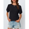 image:imageAUTOMET Womens Short Sleeve Tops Fall Sweater Dressy Casual Blouses 2026Black