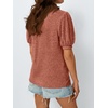image:imageAUTOMET Womens Short Sleeve Tops Fall Sweater Dressy Casual Blouses 2026Brown