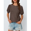 image:imageAUTOMET Womens Short Sleeve Tops Fall Sweater Dressy Casual Blouses 2026Chocolate Brown