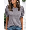 image:imageAUTOMET Womens Short Sleeve Tops Fall Sweater Dressy Casual Blouses 2026Coffeegrey