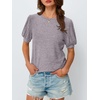 image:imageAUTOMET Womens Short Sleeve Tops Fall Sweater Dressy Casual Blouses 2026Coffeegrey