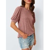 image:imageAUTOMET Womens Short Sleeve Tops Fall Sweater Dressy Casual Blouses 2026Coral